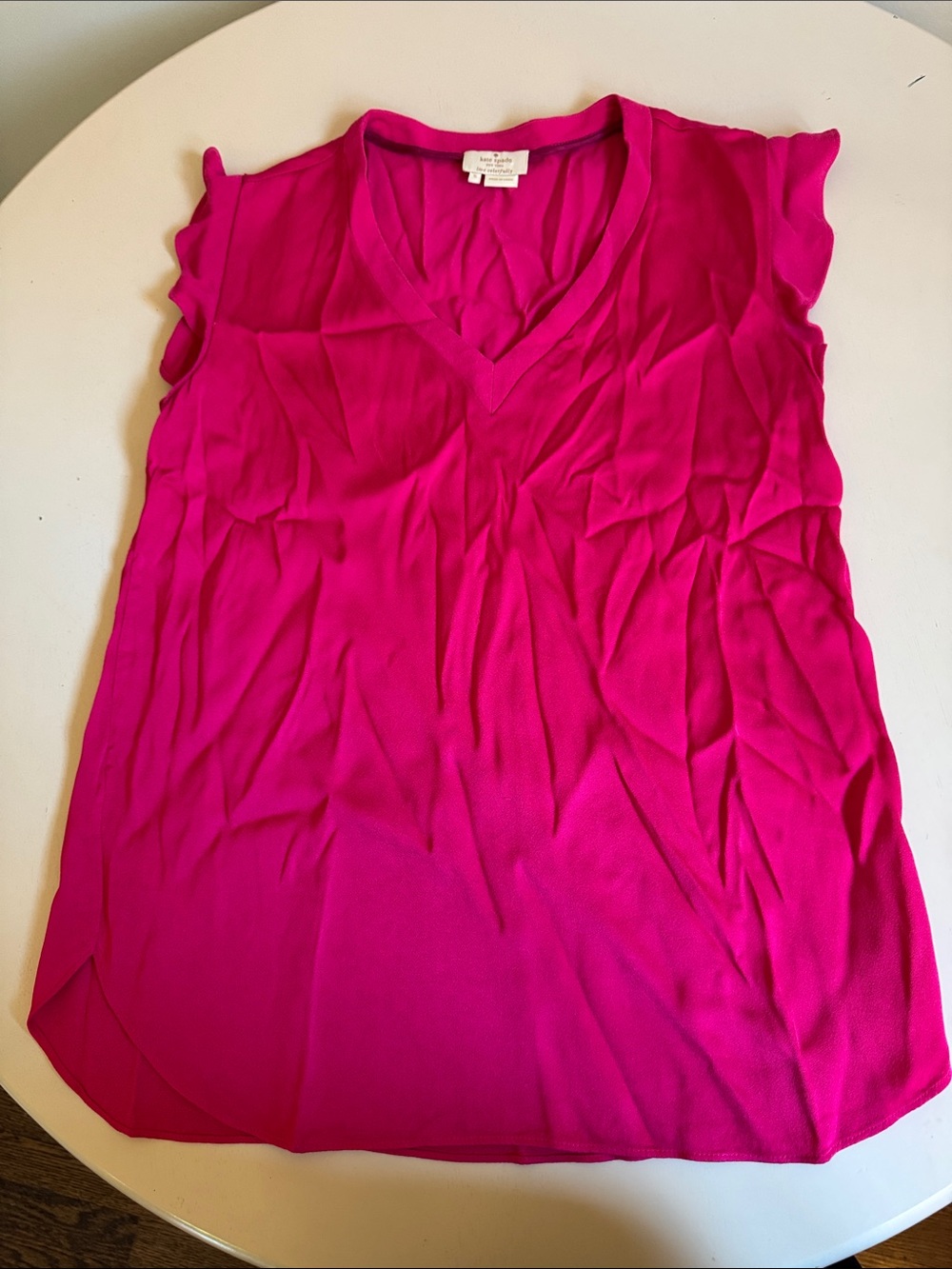 kate spade Hot Pink V-Neck Ruffle Sleeve Blouse